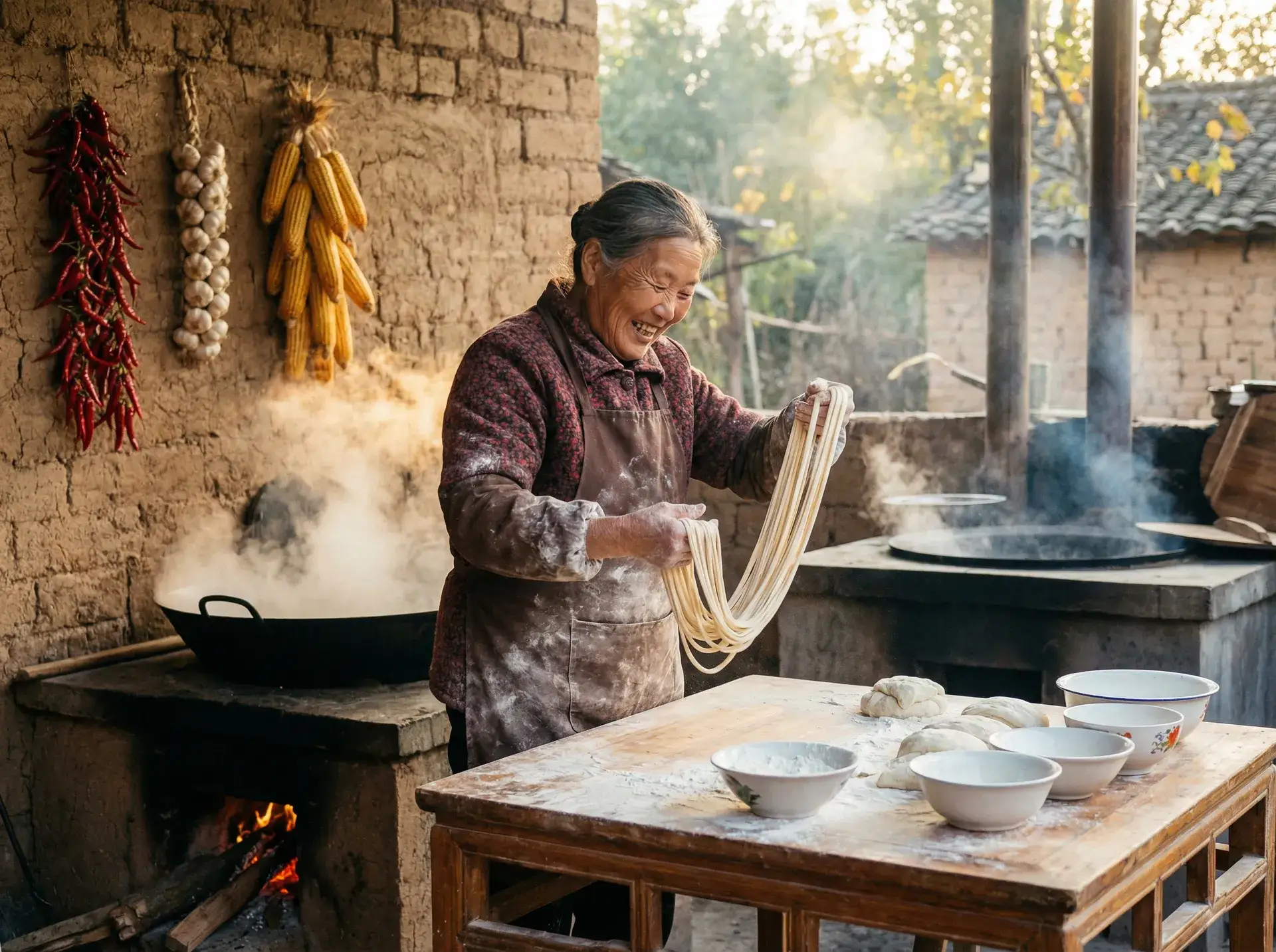 农家大嫂手擀面 - 琪琪色原网站20岁 乡村美食